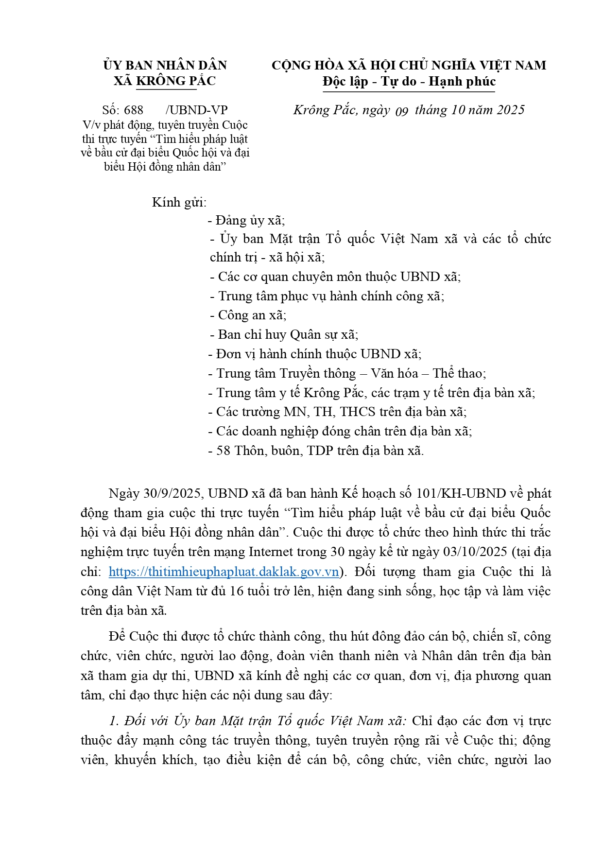 Cong van trien khai huong ung Cuoc thi truc tuyen tim hieu PL bau cu DBQH va HDND (1)_page-0001